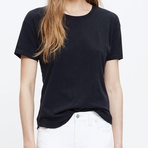 Madewell Whisper Cotton Crewneck Black Tee Shirt